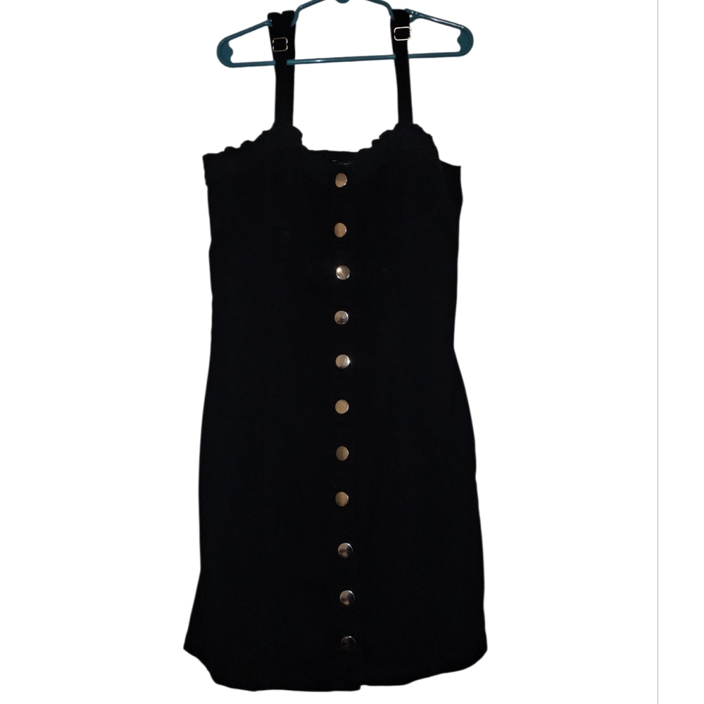 Forever 21 Black Button-Front Mini Dress